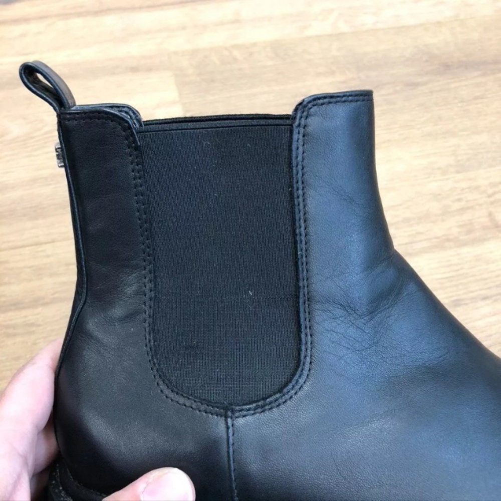 Sam Edelman Daelyn Chelsea Boots Womens 9 Black Leather Chunky Sole - Picture 14 of 17